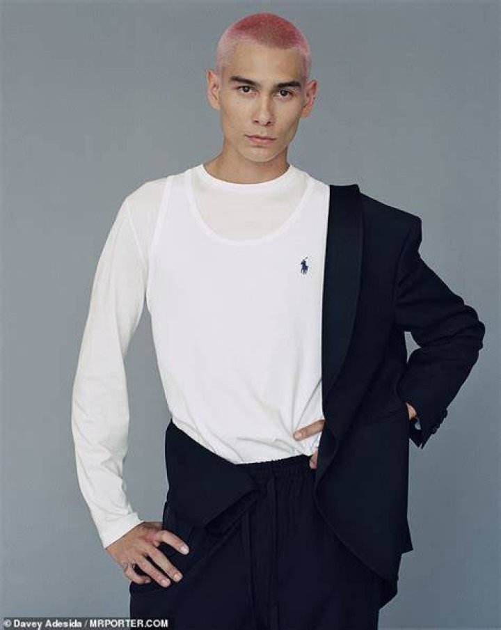Striking: Evan looked incredible as he modelled a range of edgy looks in the high-fashion shoot